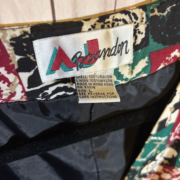 Vintage 80s Geometric Colorful Patchwork Vneck Sleeveless Vest Top Large - Picture 2 of 7